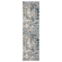 17 Stories Abstract Machine Woven Rectangle 8' x 11' Area Rug in Gray/Light Blue