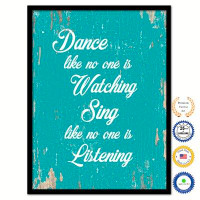 Trinx SpotColorArt Dance One is Watching Sing Like Handcrafted Canvas Print, 22" x 29", Aqua