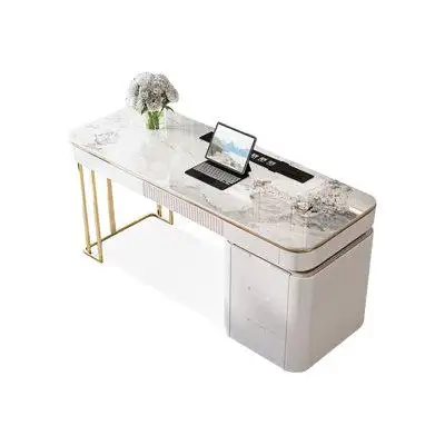 WONERD 70.87" White Sintered Stone Table Top Rectangular Desk