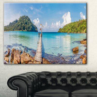 Made in Canada - Design Art Pier to the Island Panorama - Wrapped Canvas Photograph Print