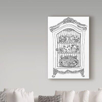 Trademark Fine Art 'China Cabinet 1' Drawing Print on Wrapped Canvas