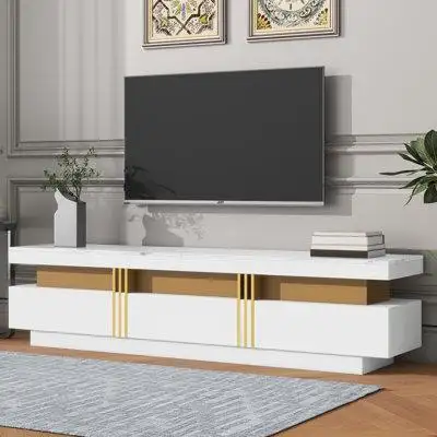 Latitude Run® TV Stand with High Gloss Faux Marble Top for TVs Up to 78''