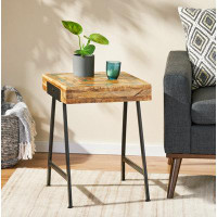 Millwood Pines Wood & Iron End Table