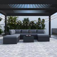 Staykiwi 112'' Wide Outdoor L-Shaped Patio Sectional with Cushions