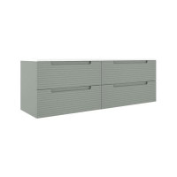 Lucena Bath 64" Moncler 4 Drawer Wall Mounted & Floating Double Bathrooom Vanity With Ceramic Sink