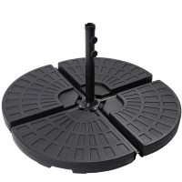 Arlmont & Co. 18.9 Inch, 13 Litre Scalloped Water Or Sand Filled Umbrella Base For Various Cross Tiles (Black)