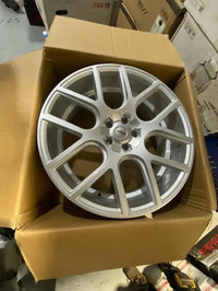 SET OF FOUR BRAND NEW 20 INCH FRD LAGO WHEELS !!! 5X112 / 5X120 MOUNTED WITH 275 / 40 R20 MICHELIN X ICE TIRES !!