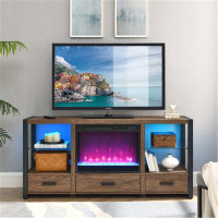 17 Stories Electric Fireplace Media TV Stand Fits TVs up to 70 Inch