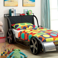 GT Racer Kids Design Silver & Gun Metal Race Car ( Available in Twin or Full Bed )                          CM7946
