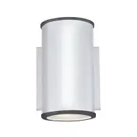 Latitude Run® Nickel lustre 1 - bulb 7' ' h integrated led outdoor armed sconce