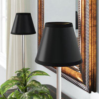 Symple Stuff 4" H Leather Empire Candelabra Shade ( Clip On ) in Black