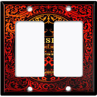 WorldAcc Metal Light Switch Plate Outlet Cover (Vintage Scottish Original Whiskey Red Frame Border Black - Single Toggle