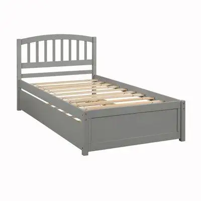 Red Barrel Studio Twin size Platform Bed Wood Bed Frame with Trundle