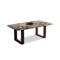 Brayden Studio 70.87" Picture colour Rectangular Manu-marble Dining Table