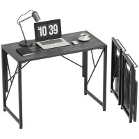 17 Stories Compact Foldable Brown Desk For Small Spaces - Portable, Durable, And Multifunctional
