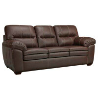 Latitude Run® Woodberry 86" Genuine Leather Pillow Top Arm Sofa