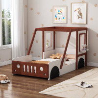 Latitude Run® Fun Play Design Twin Size Car Bed Platform Bed