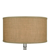 Fenchel Shades 9" H X 17" W Drum Lamp Shade -  (Spider Attachment) In Linen Curry in , Burlap Natural