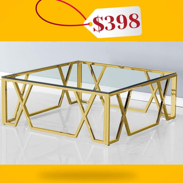 Square Gold Coffee Table on Clearance !! in Coffee Tables in Oshawa / Durham Region