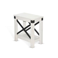 Gracie Oaks Bayside White Wood Chair Side Table