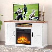 R.W.FLAME 750W/1500W Media Console TV Stand With Electric Fireplace Included