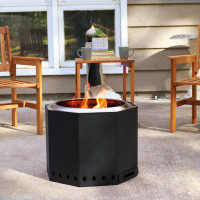 Arlmont & Co. Octagonal Powder-Coated Steel Smokeless Fire Pit