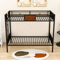 Mason & Marbles Modern Metal Bunk Bed With Built-In Ladder