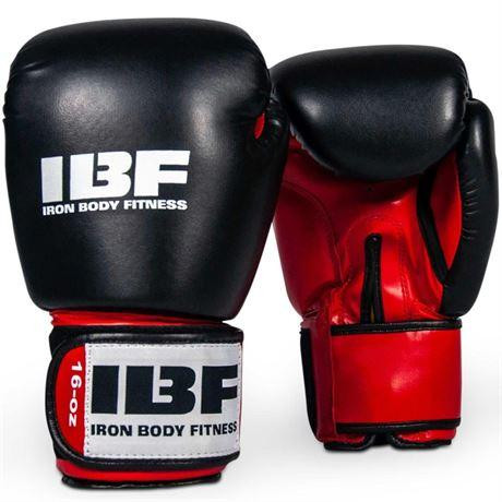 IBF Sport Series Boxing Gloves - 16 oz. - Red & Black in Other in Ontario