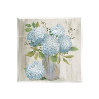 Stupell Industries Blue Hydrangeas Country Vase Wall Plaque Art by Nan