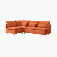 Latitude Run® Modular L-shaped Corner sofa ,Left Hand Facing Sectional Couch,Cotton Linen