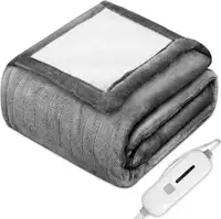 Heated Blanket Electric Throw, 50 x 60 Soft Sherpa Blanket with 3 Heating Level, 4-Hour Auto Shut Off  FREE Delivery
