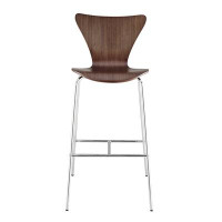 TODAY DECOR 30" Brown And Silver Metallic Stainless Steel Bar Chair