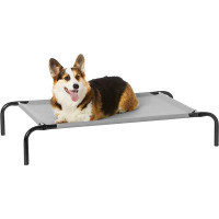 Tucker Murphy Pet™ Cooling Elevated Dog Bed With Metal Frame, Medium, 43 X 26 X 7.5 Inch, Grey