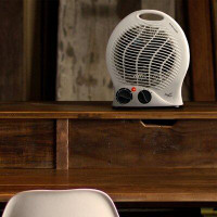 Vie Air Portable 2 Settings Home 1,500 Watt Electric Fan Compact Heater with Adjustable Thermostat