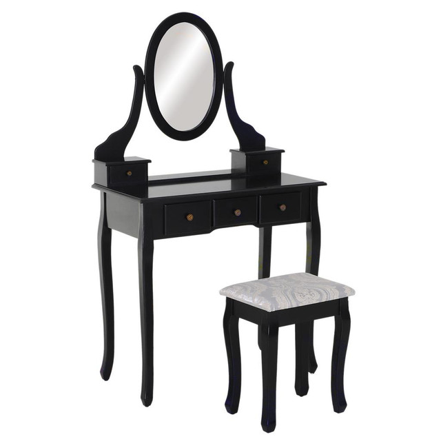 Dressing Table Set 31.5" x 15.7" x 55.1" Black in Kitchen & Dining Wares - Image 2
