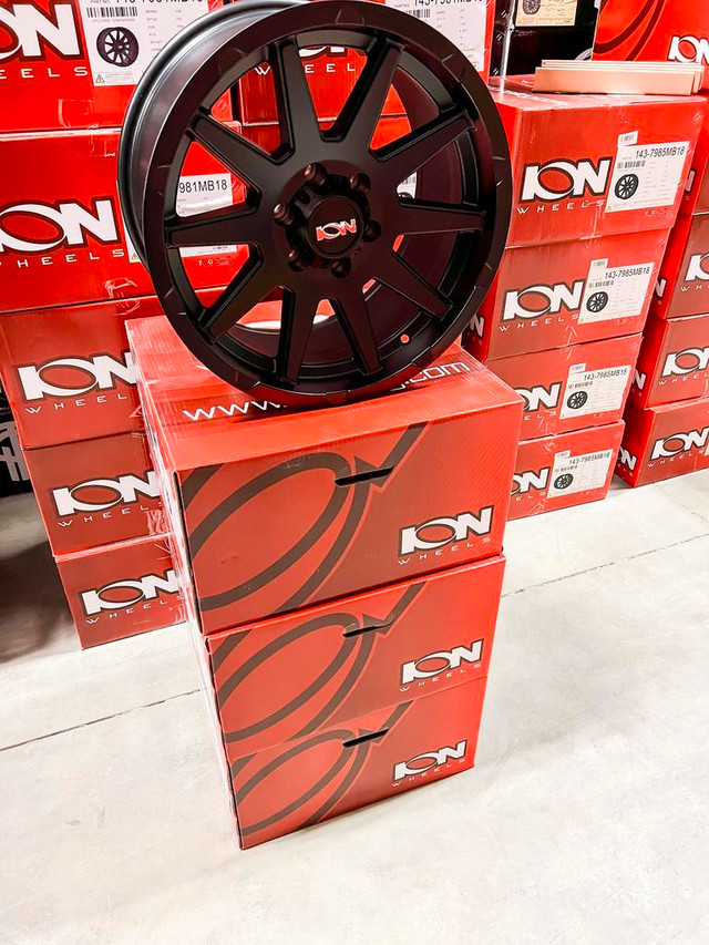 18x9 Ion 143 Matte Black Wheels 6x135 / 5x150 / 8x170 / 8x180 / 6x139.7 in Tires & Rims in Alberta - Image 4