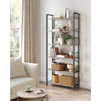 17 Stories 6-Tier Tall Bookshelf, Large Bookcase With Steel Frame, Deep Book Shelf For Living Room, Home Office, Study,