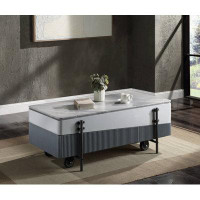 Wenty Wilkins Coffee Table W/Lift Top, White & Grey High Gloss Finish
