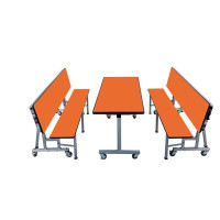 AmTab Manufacturing Corporation Rectangular Convertible Bench Cafeteria Table