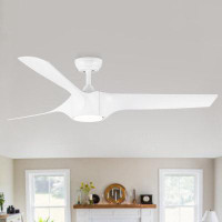 Ivy Bronx 56 In.Intergrated LED Ceiling Fan With Brown Wood Grain ABS Blade