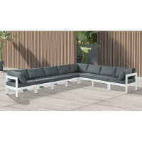 Ebern Designs Otilla 150" Wide Outdoor Right Hand Facing Patio Sectional with Cushions