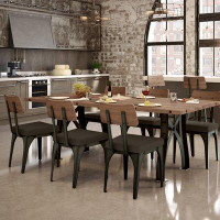 17 Stories Everly 7 Piece Solid Wood Dining Set