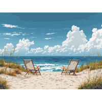 VisionBedding Beach Round Rug Landscape Circular rug is perfect for a living, bedroom or bathroom.