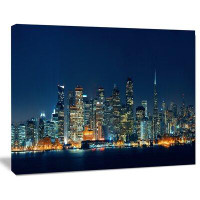 Made in Canada - Design Art San Francisco Skyline at Night Cityscape Photographic Print on Wrapped Canvas