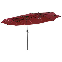 Arlmont & Co. Eveleth 180'' x 108'' Rectangular Lighted Market Umbrella