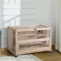 Hamster Cage 39" W x 19.7" D x 27.2" H Natural Wood