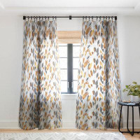 The Twillery Co. Elisabeth Fredriksson Falling Gold Leaves 1pc Sheer Window Curtain Panel
