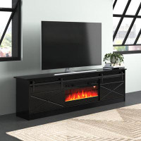 Laurel Foundry Modern Farmhouse Archie TV Stand for TVs up to 88" with Electric Fireplace Included