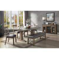 Williston Forge Rectangular Dining Table In Weathered Cherry Finish