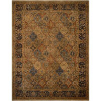 Isabelline One-of-a-Kind Carlotta Hand-Knotted Brown/Blue 9'4" x 12'2" Wool Area Rug